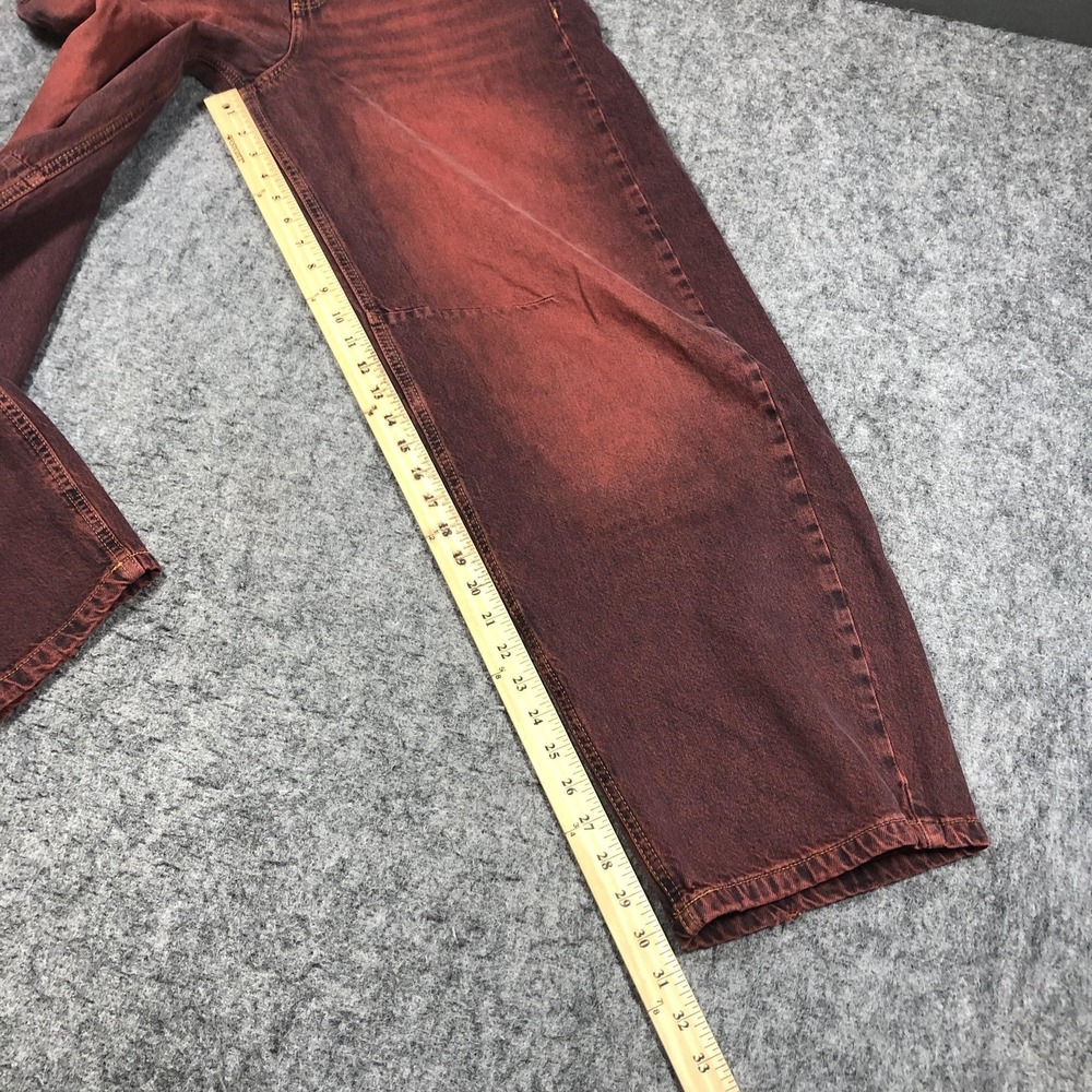 BDG Jeans Womens 28W Red High Rise Wide Leg Adjustable Waist Denim Relaxed - Picture 11 of 16